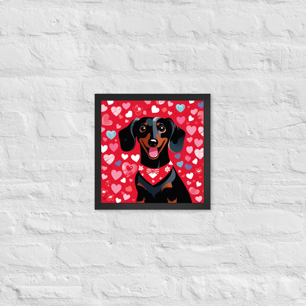 PugMug Custom Black Dachshund Framed Print