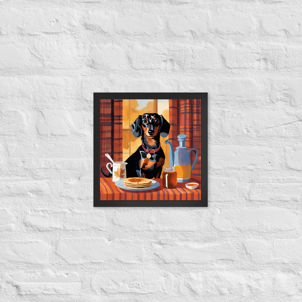 PugMug Custom Black Dachshund Framed Print