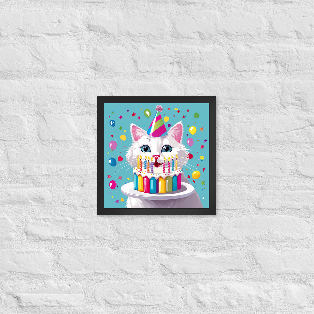 PugMug Custom White Companion Cat Framed Print
