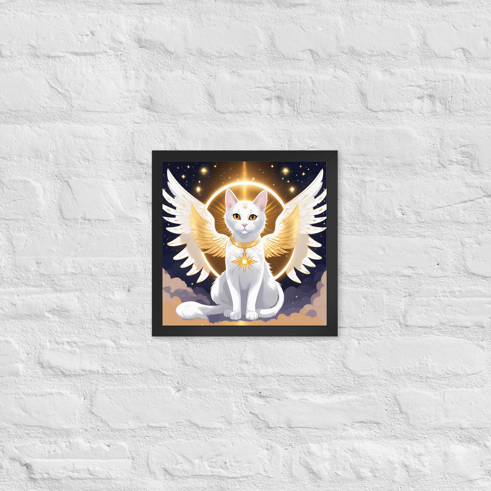 PugMug Custom White Companion Cat Framed Print