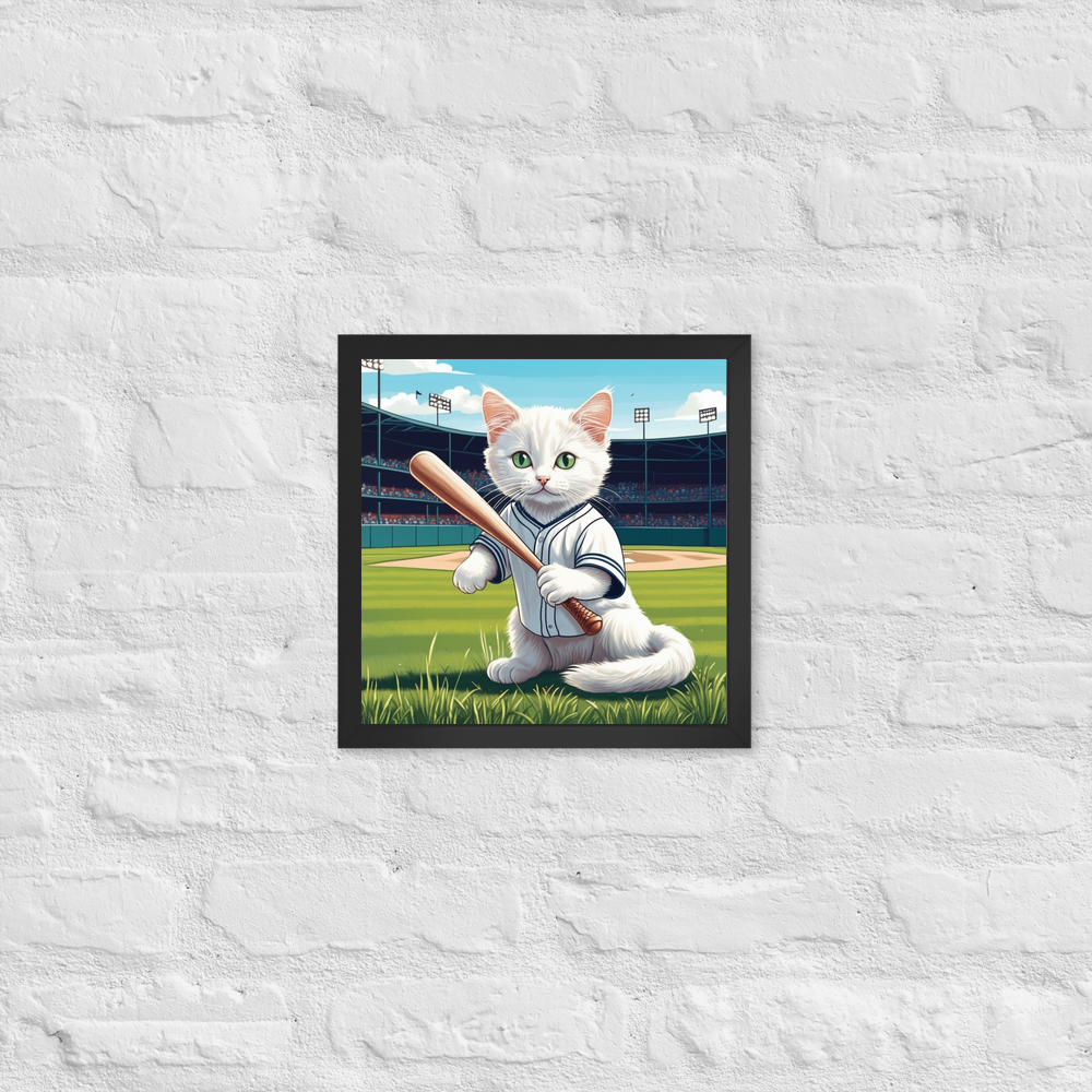 PugMug Custom White Companion Cat Framed Print