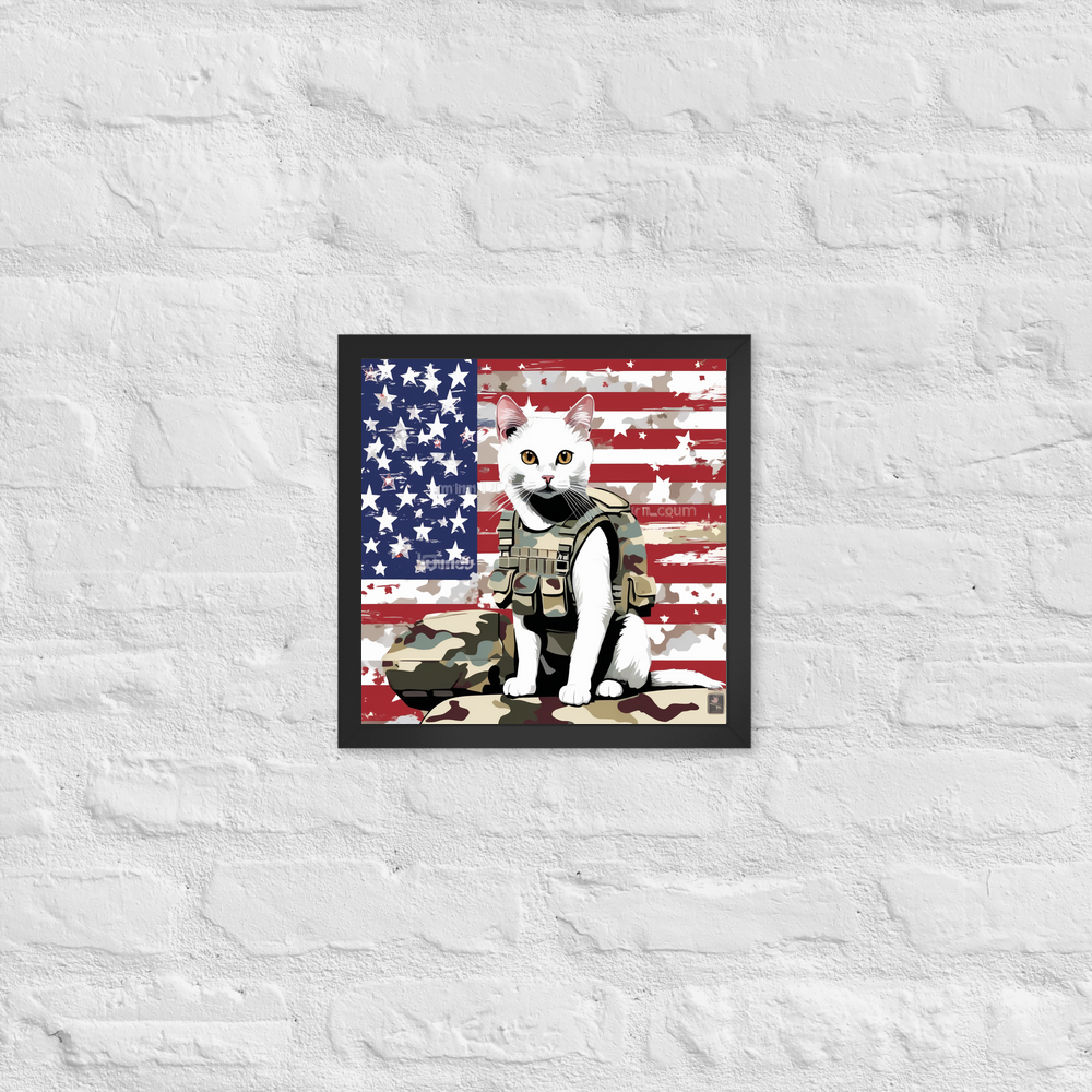 PugMug Custom White Companion Cat Framed Print