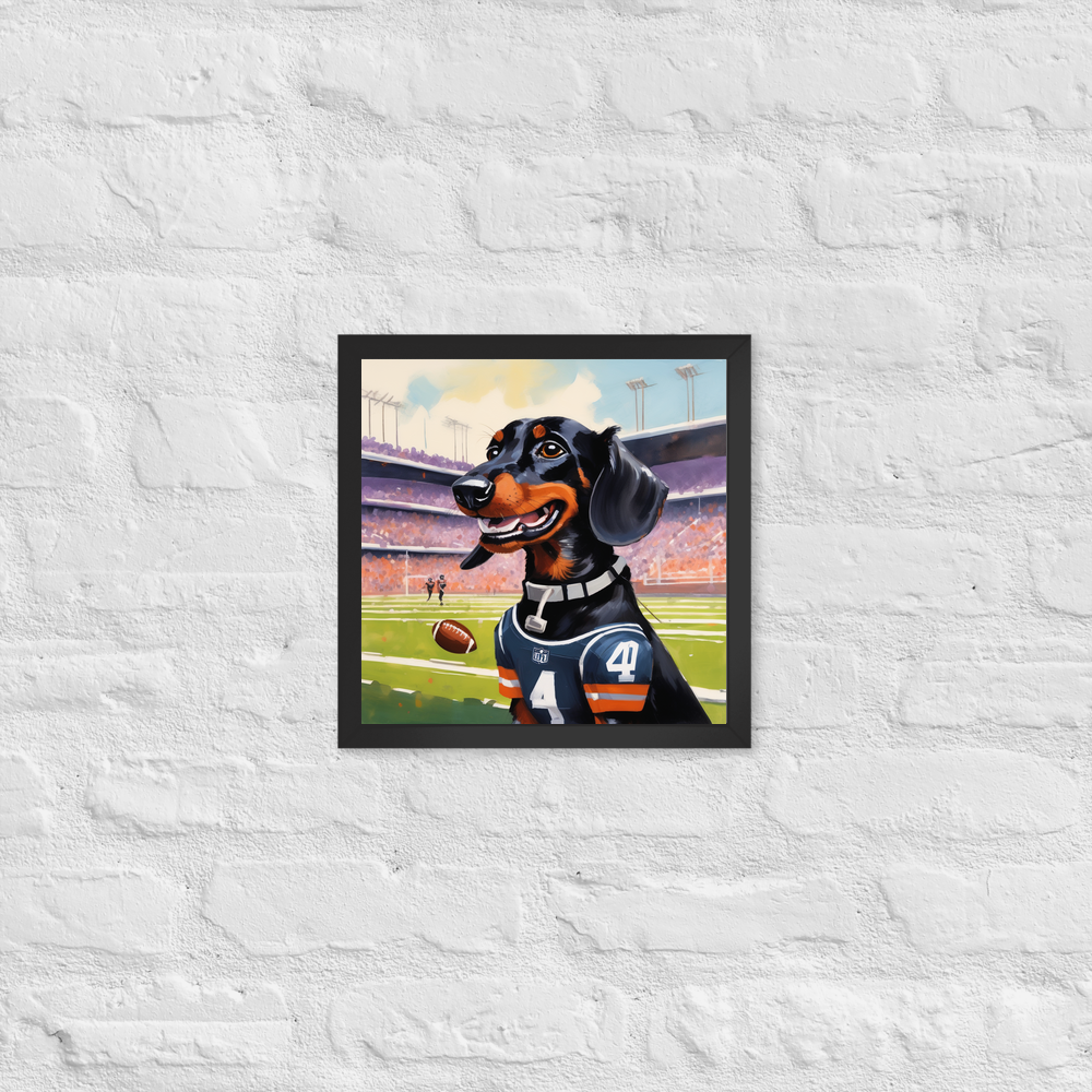 PugMug Custom Black Dachshund Framed Print