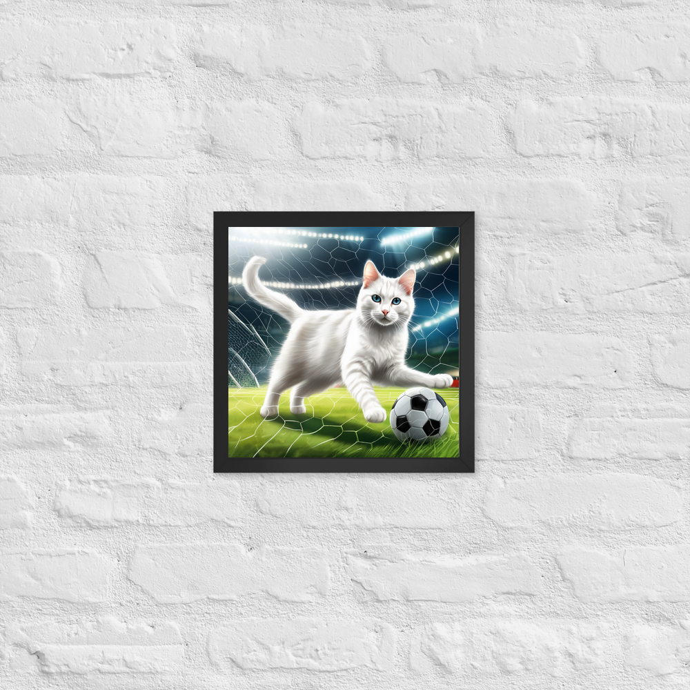 PugMug Custom White Companion Cat Framed Print