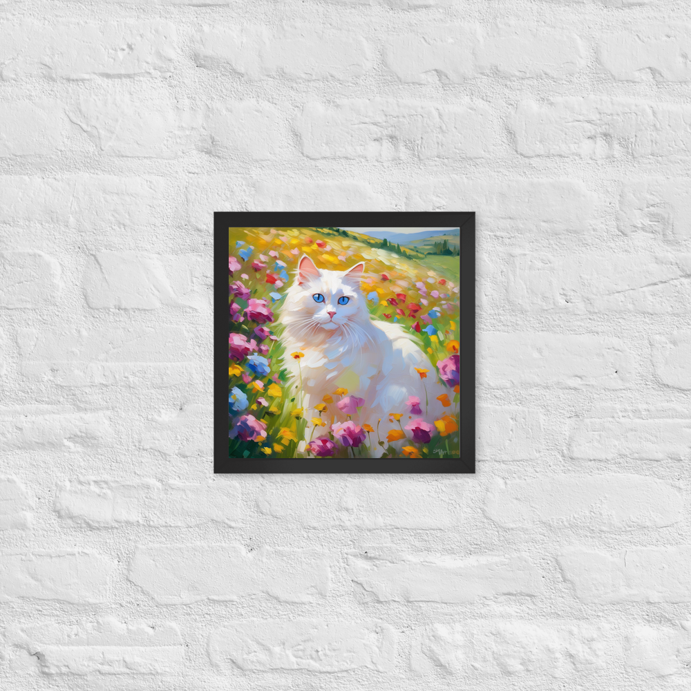 PugMug Custom White Ragdoll Cat Framed Print