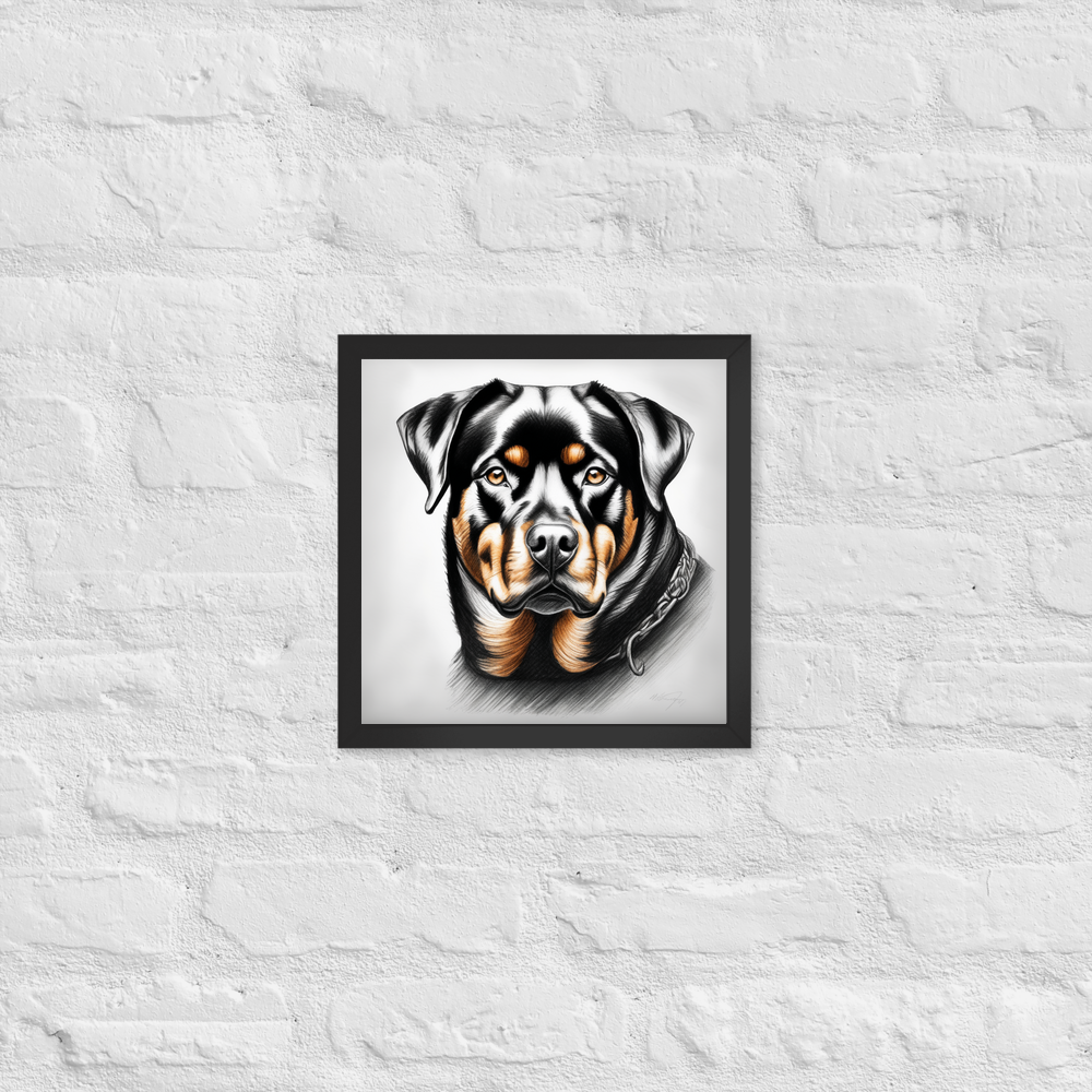 PugMug Custom Rottweiler Framed Print
