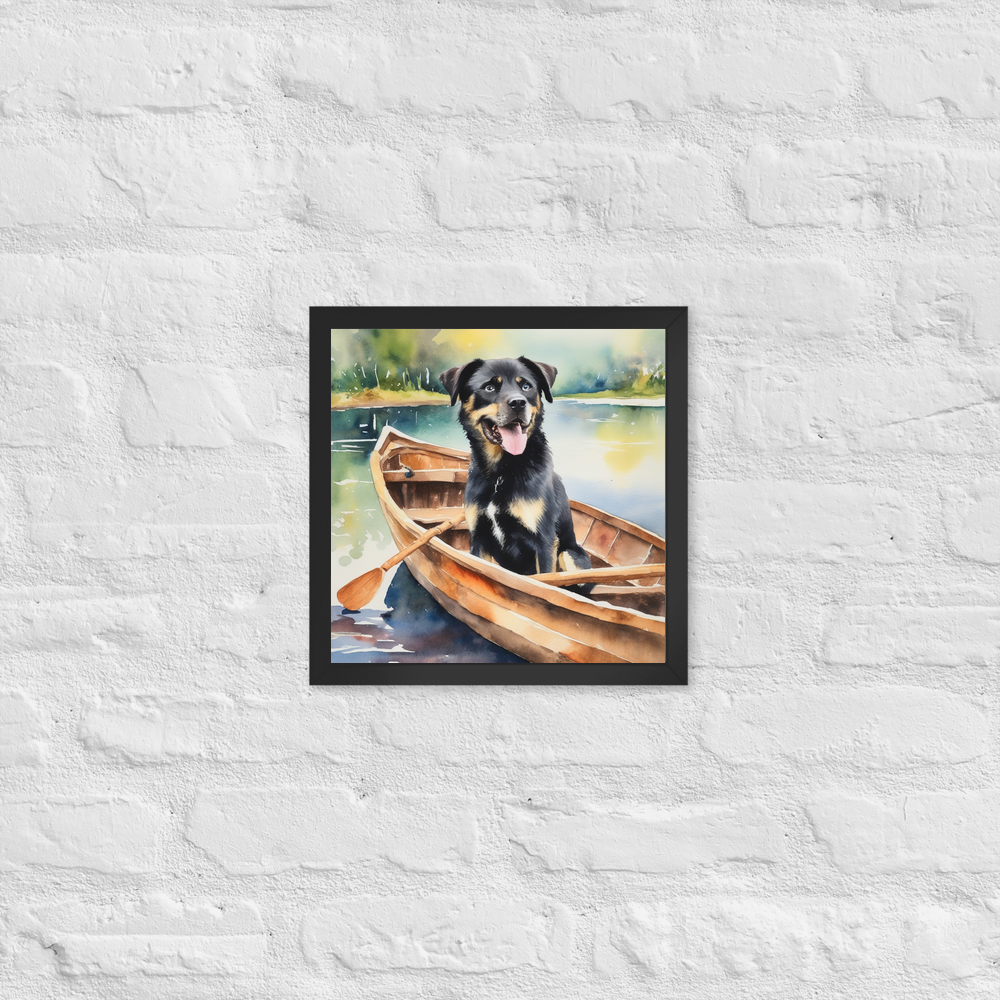 PugMug Custom Blue Framed Print