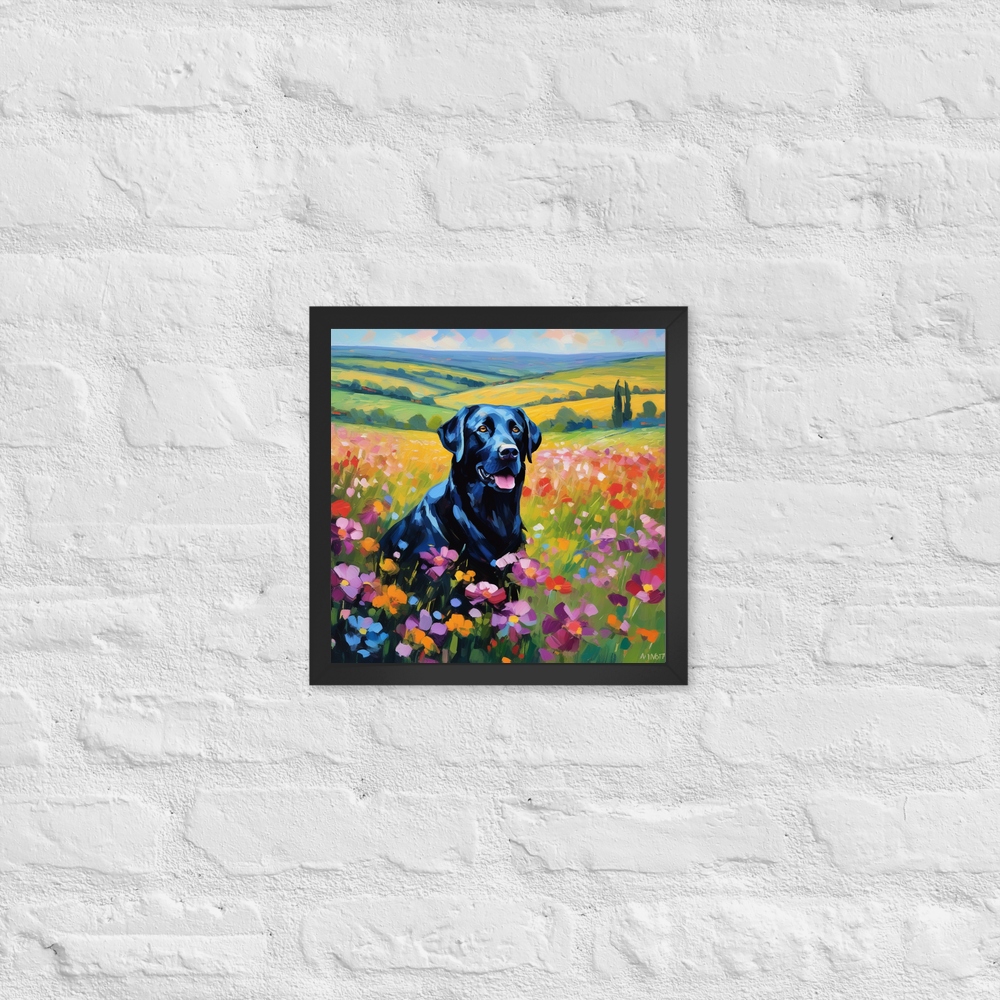 PugMug Custom Black Labrador Retriever Framed Print