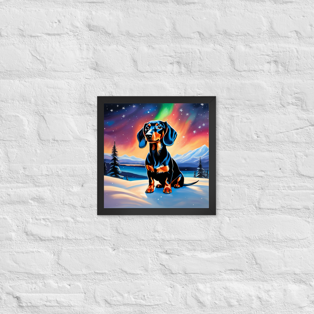PugMug Custom Black Dachshund Framed Print