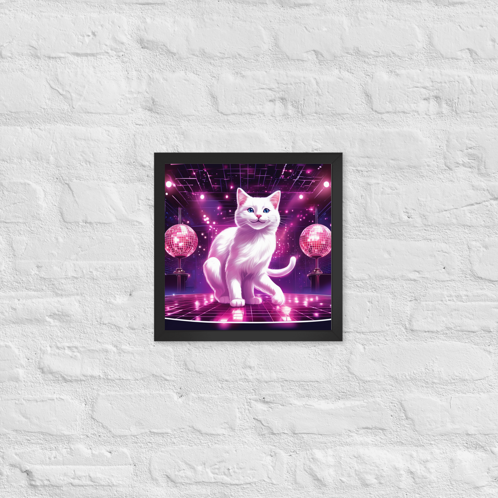 PugMug Custom White Companion Cat Framed Print