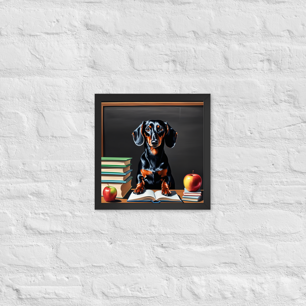 PugMug Custom Black Dachshund Framed Print