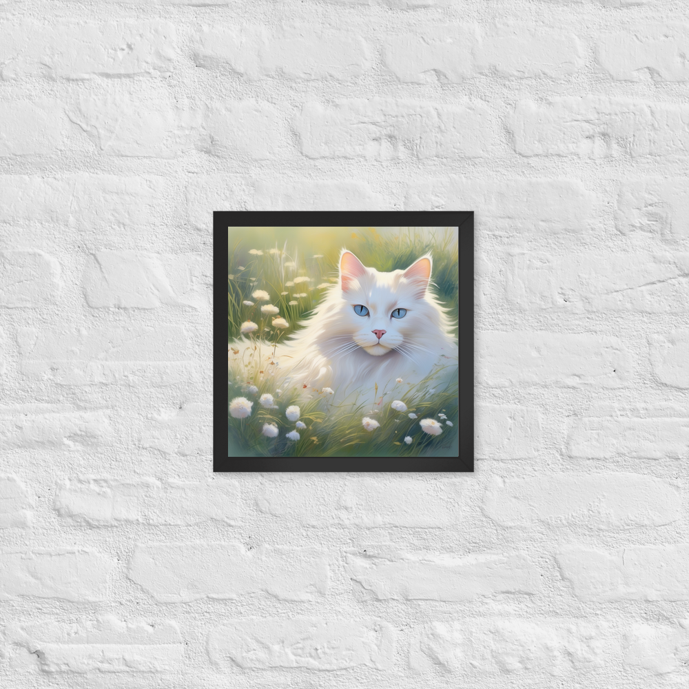 PugMug Custom White Ragdoll Cat Framed Print
