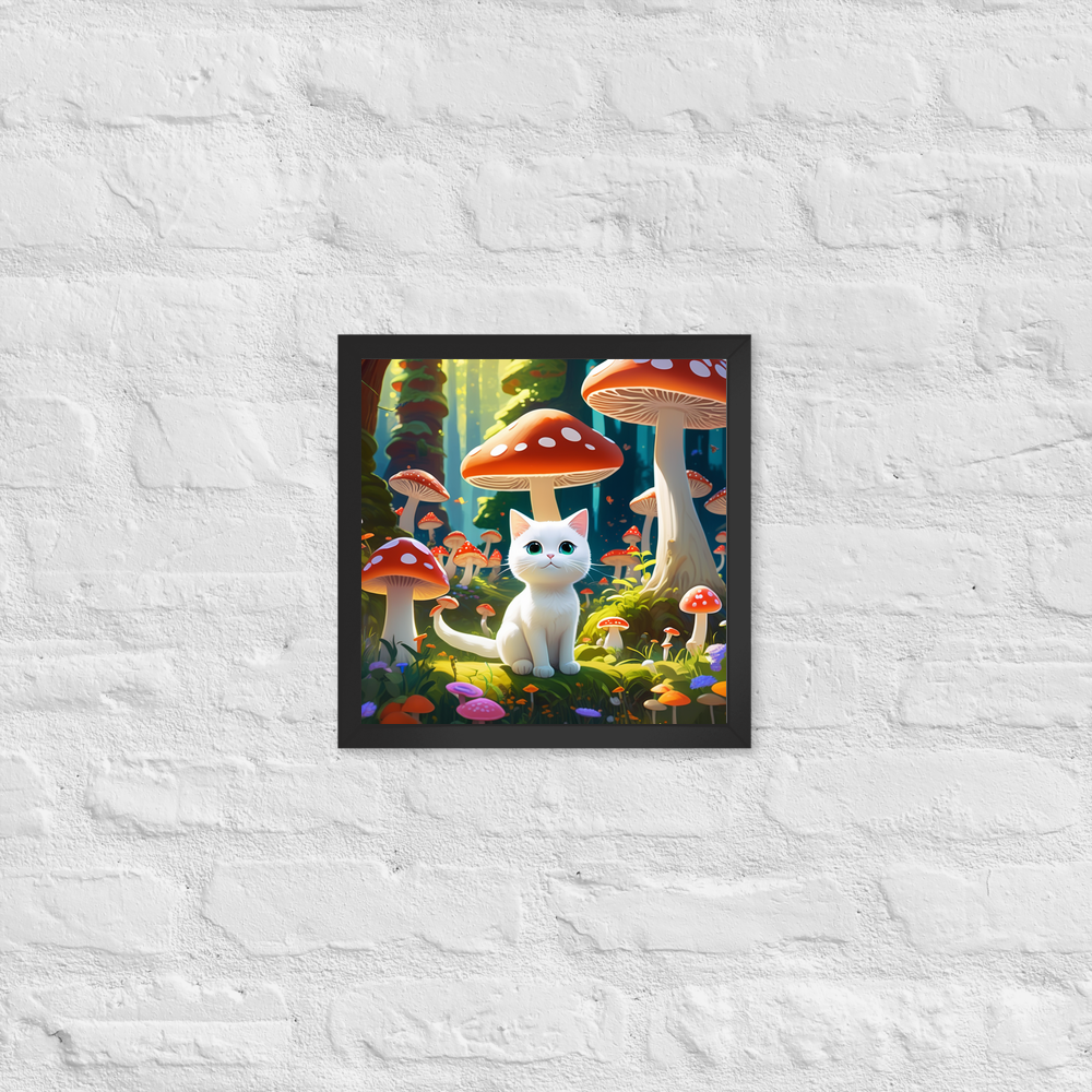 PugMug Custom White Companion Cat Framed Print