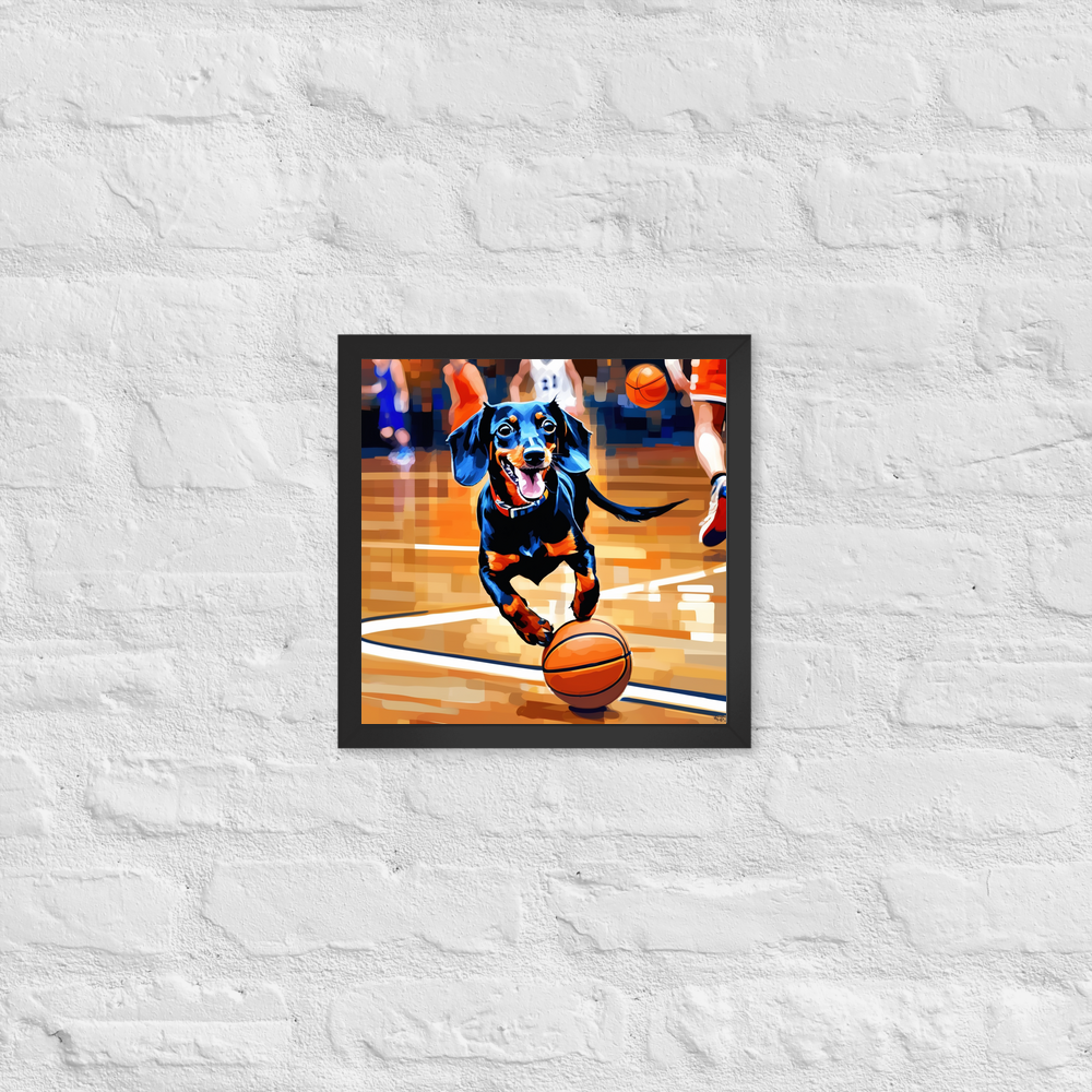 PugMug Custom Black Dachshund Framed Print