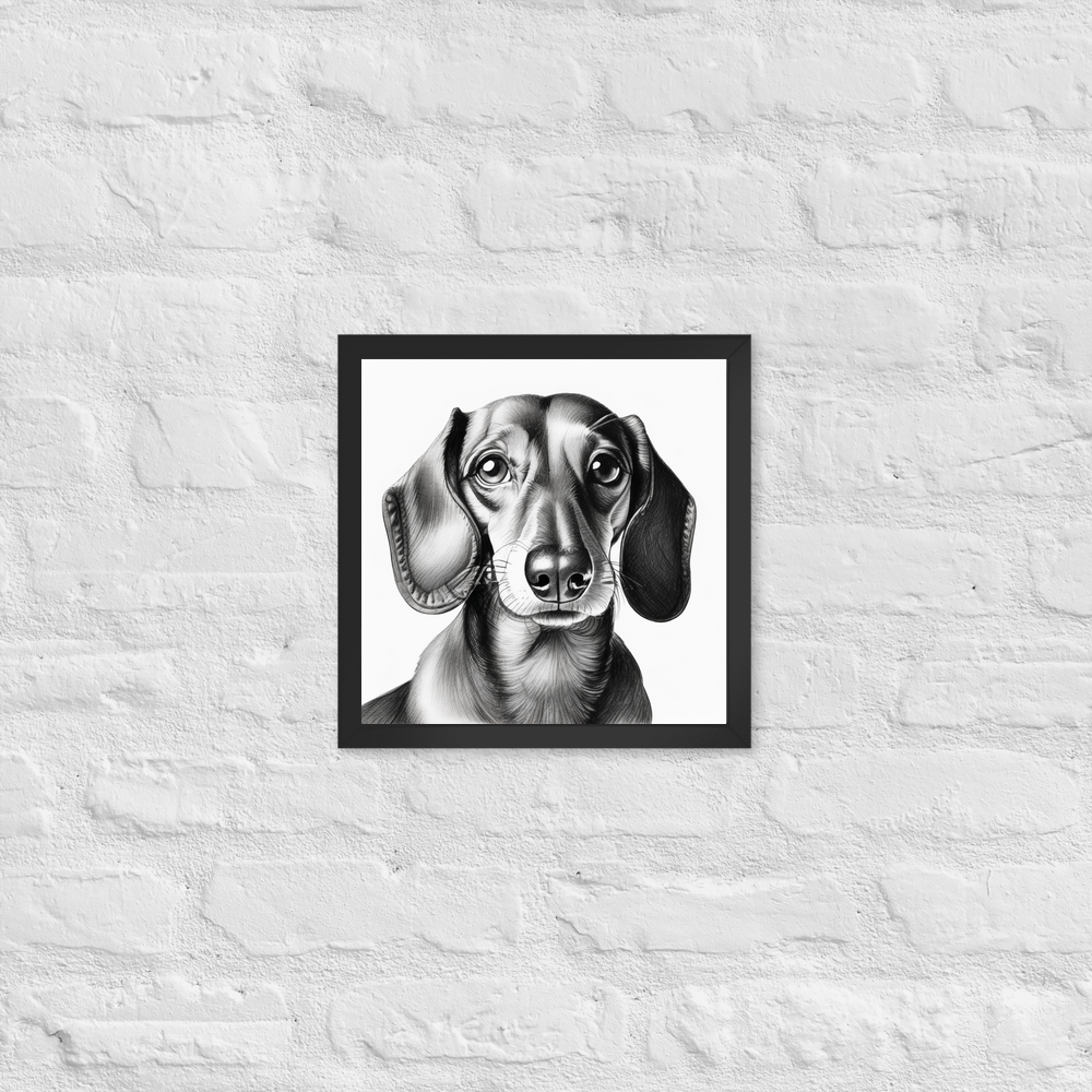 PugMug Custom Tan Dachshund Framed Print