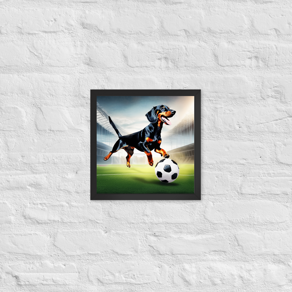 PugMug Custom Black Dachshund Framed Print