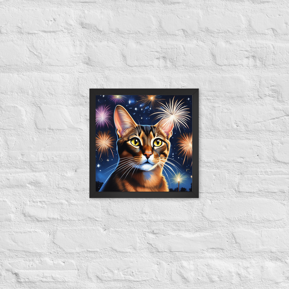 PugMug Custom Tabby Abyssinian Cat Framed Print