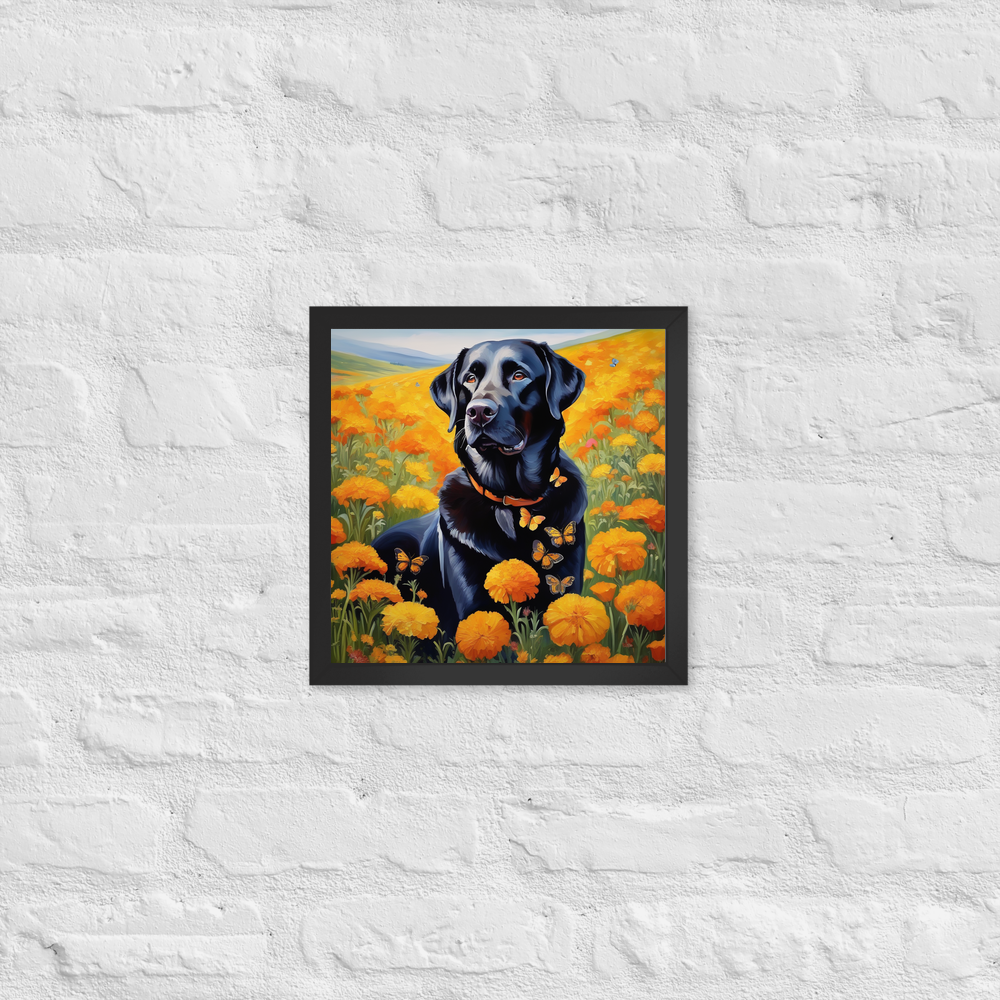 PugMug Custom Black Labrador Retriever Framed Print