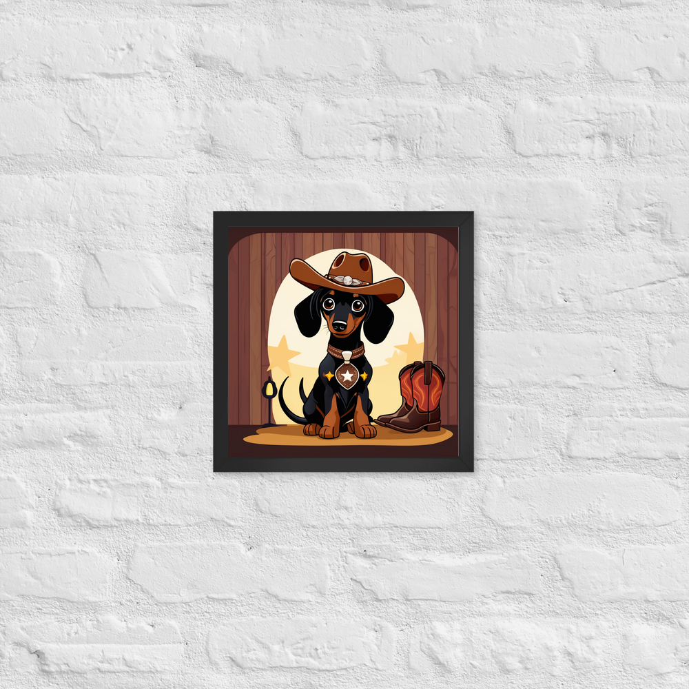 PugMug Custom Black Dachshund Framed Print