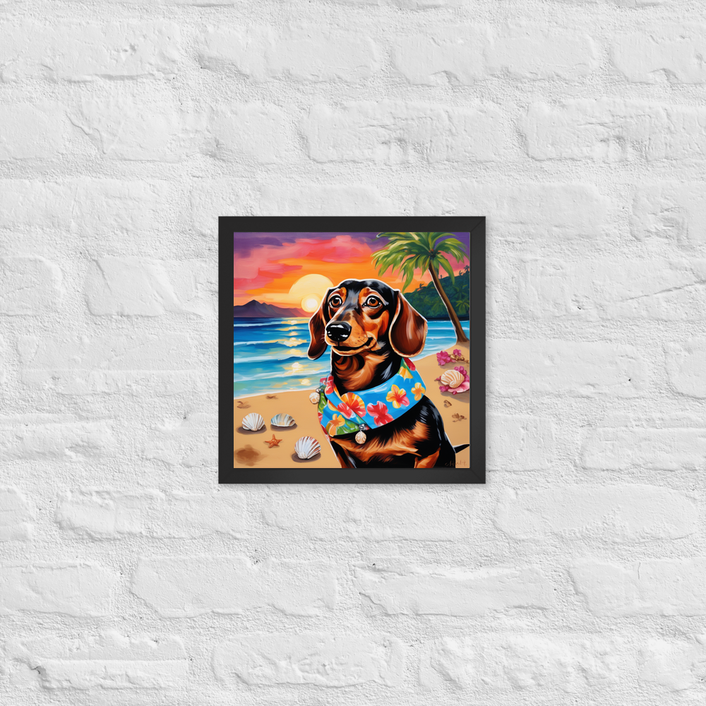 PugMug Custom Tan Dachshund Framed Print