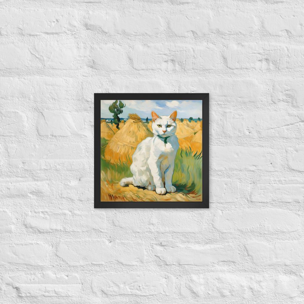 PugMug Custom White Companion Cat Framed Print