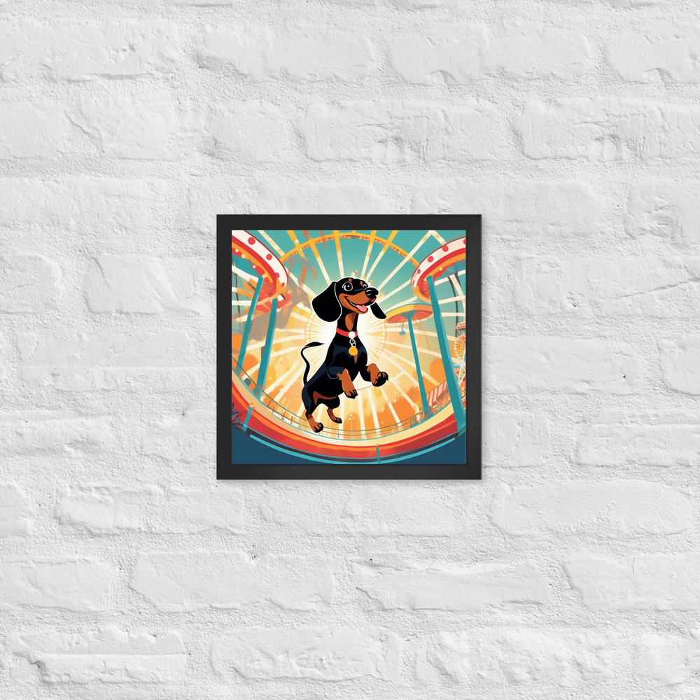 PugMug Custom Black Dachshund Framed Print