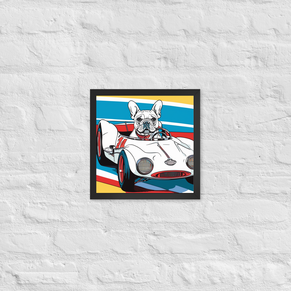 PugMug Custom White French Bulldog Framed Print