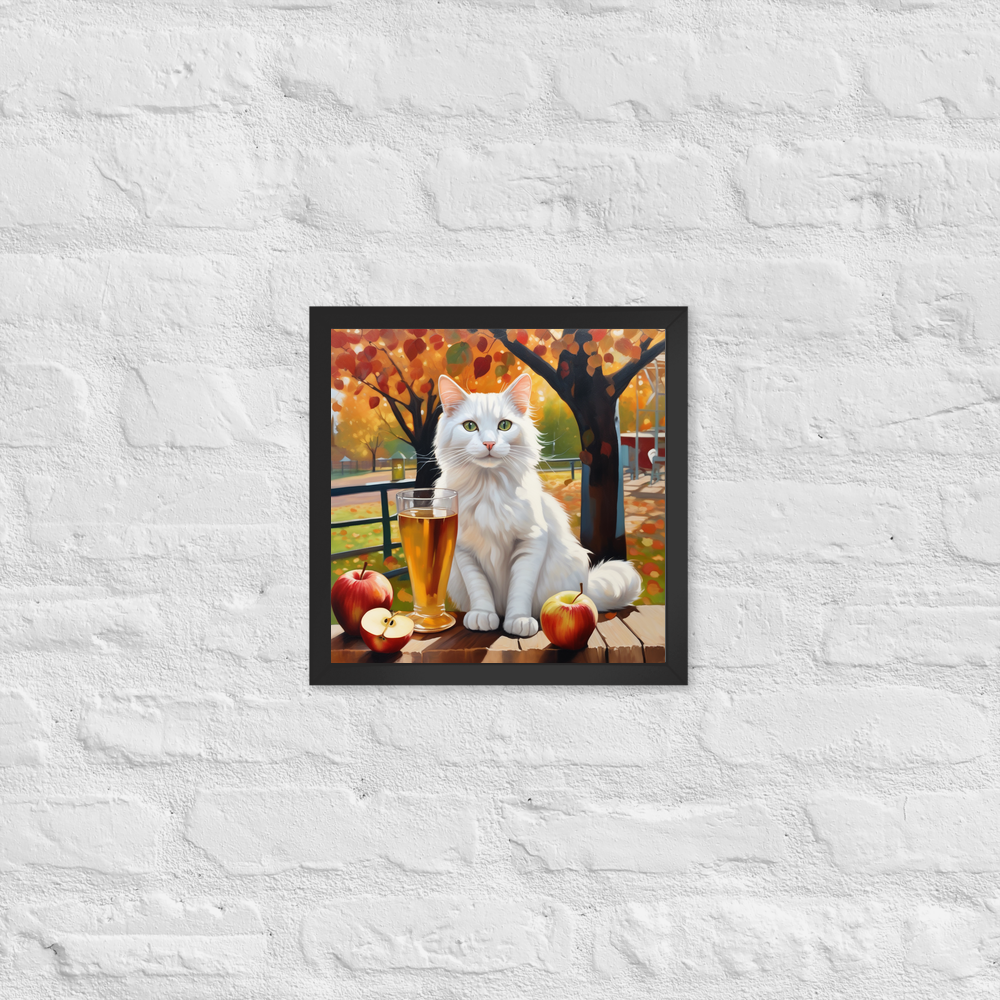 PugMug Custom White Companion Cat Framed Print