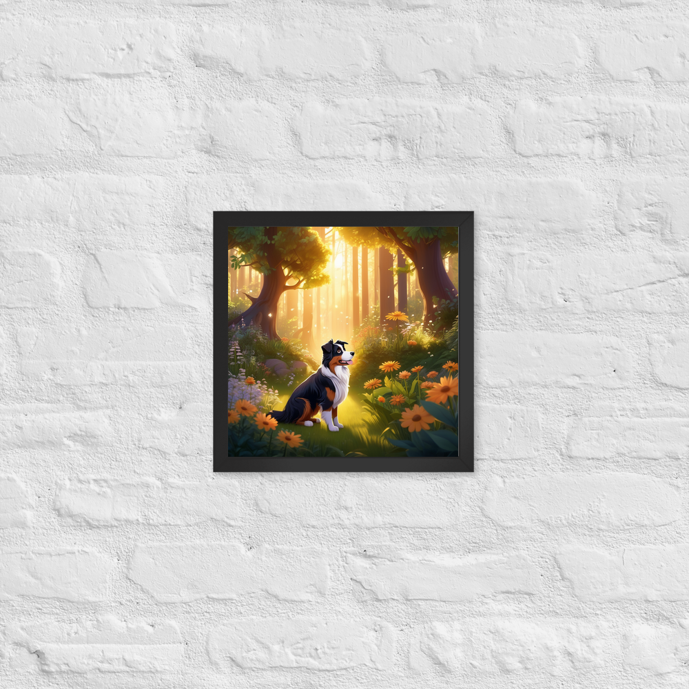 PugMug Custom Australian Shepherd Dog Framed Print