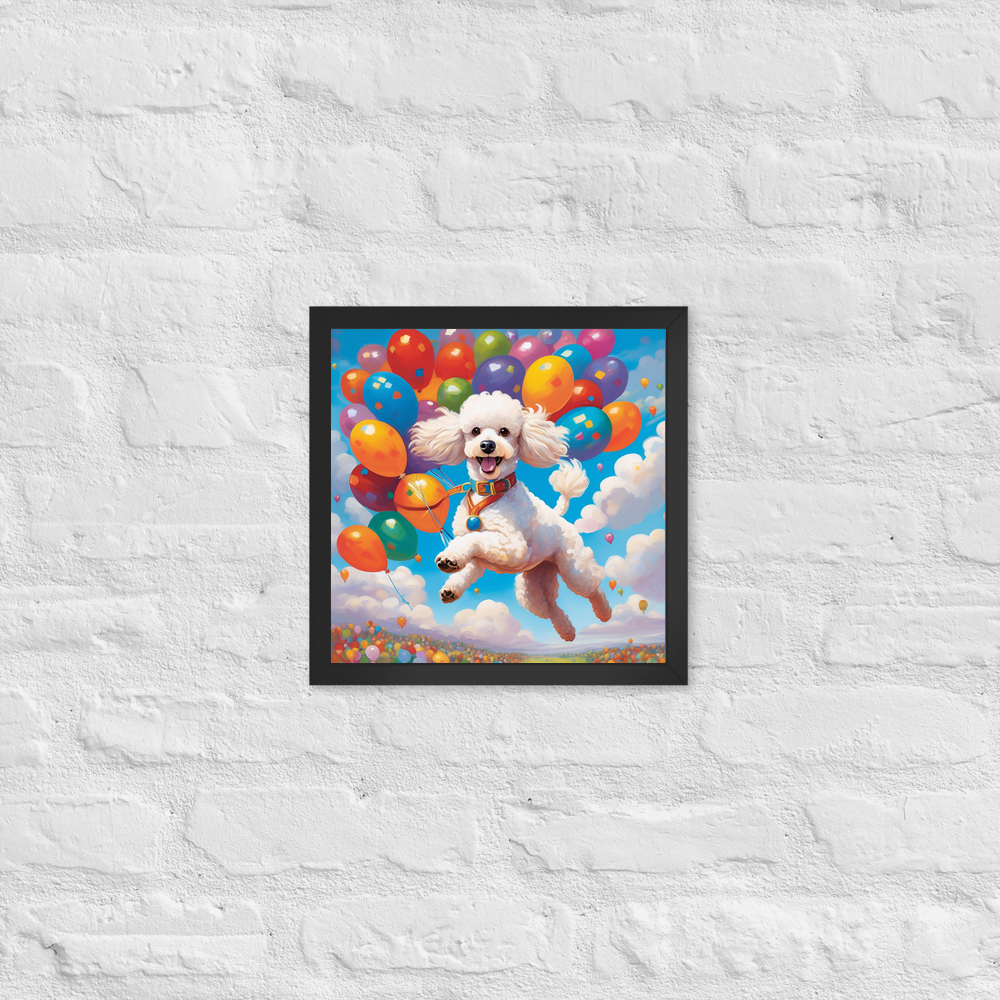 PugMug Custom White Poodle Framed Print