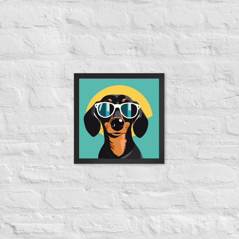 PugMug Custom Black Dachshund Framed Print