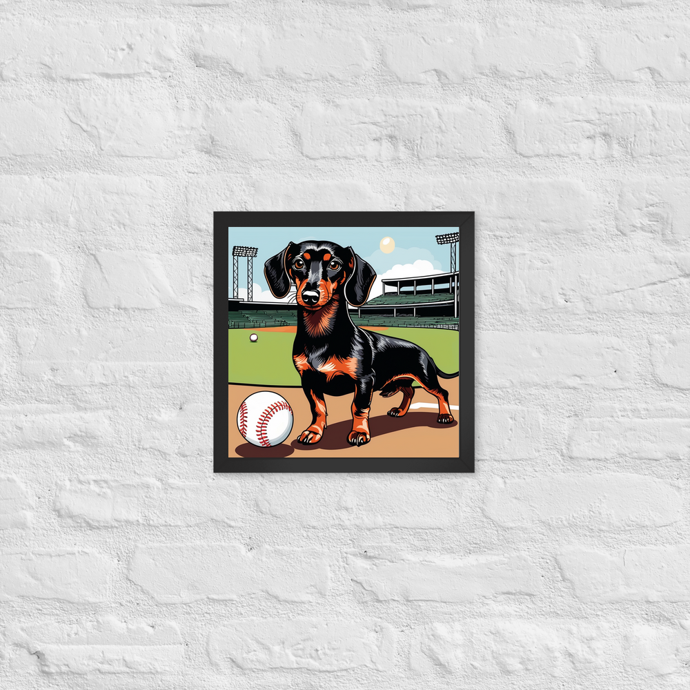 PugMug Custom Black Dachshund Framed Print