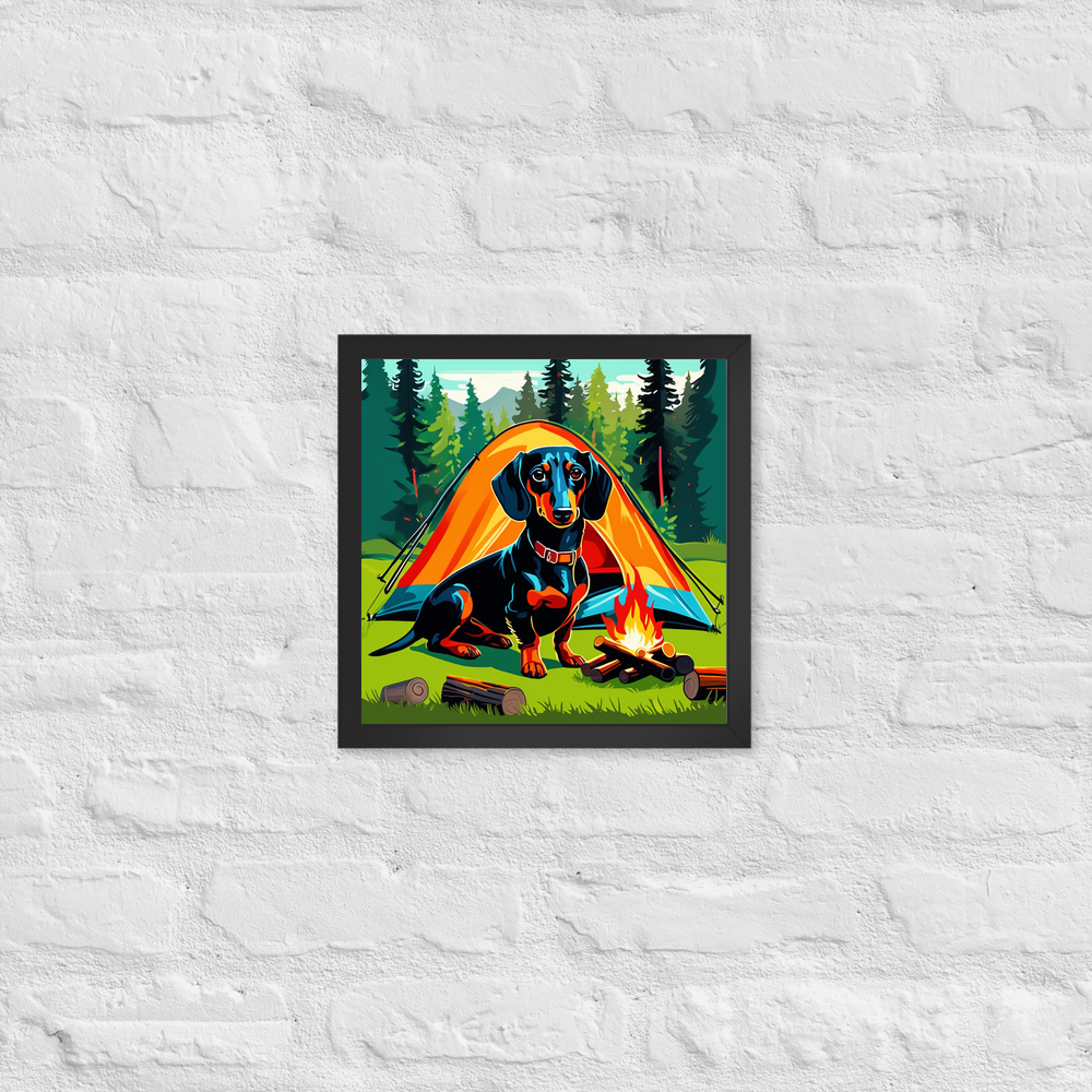PugMug Custom Black Dachshund Framed Print