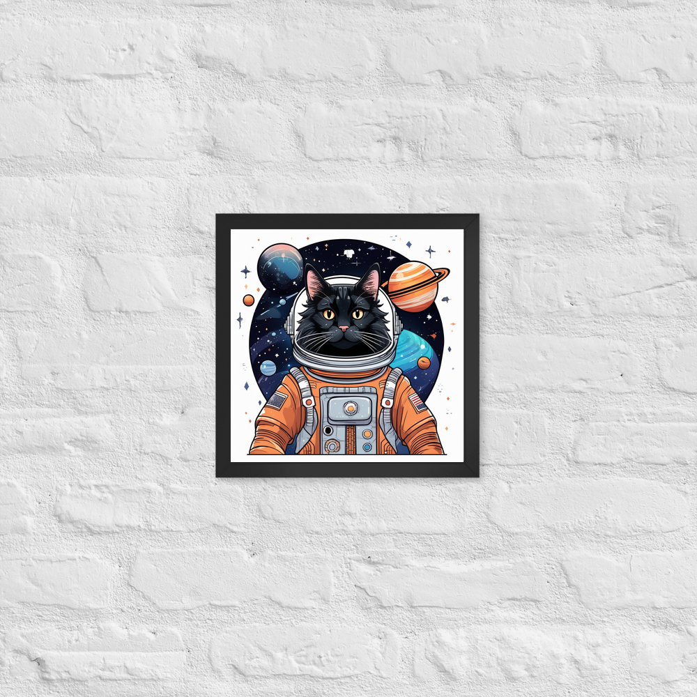 PugMug Custom Black Maine Coon Cat Framed Print