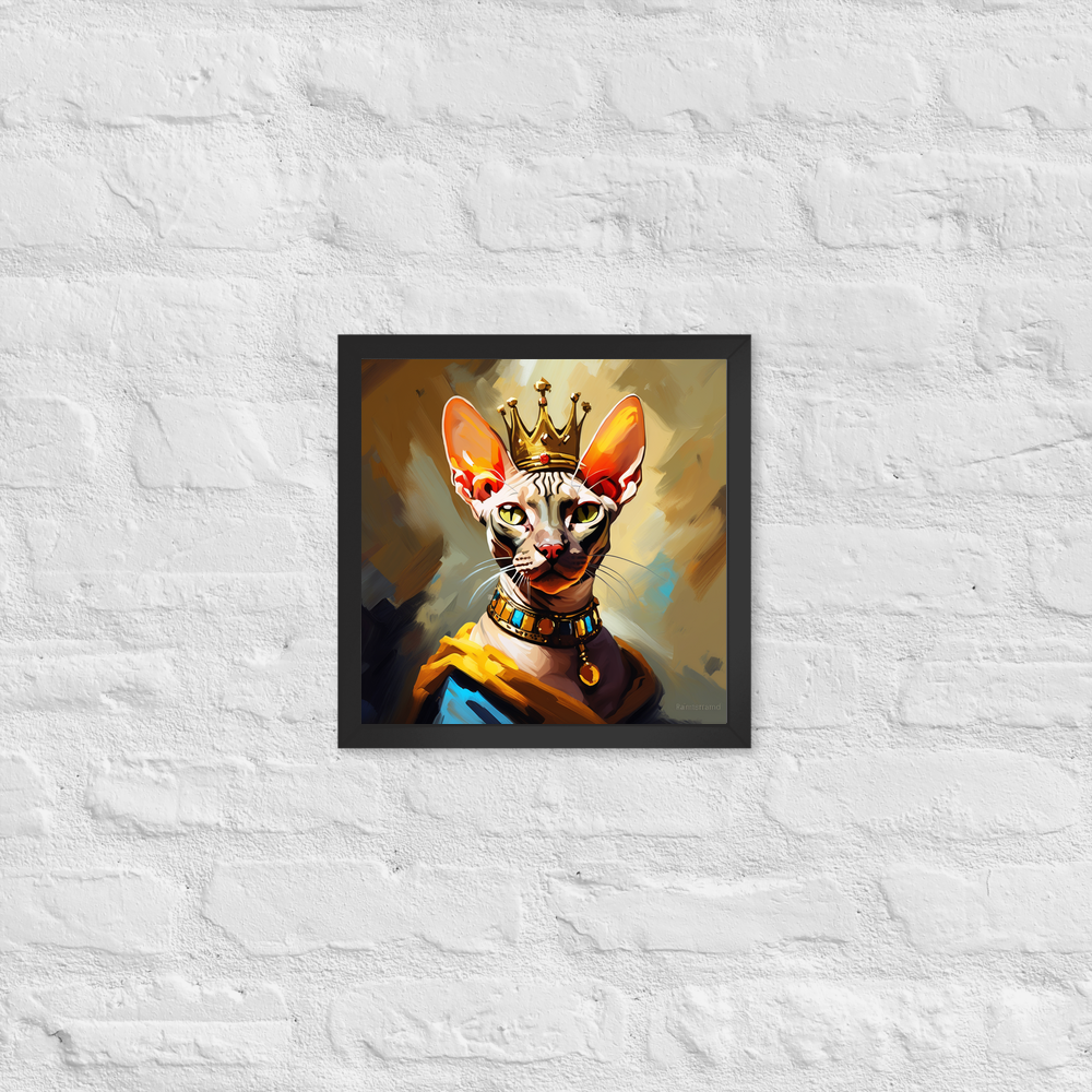 PugMug Custom Tabby Sphynx Cat Framed Print