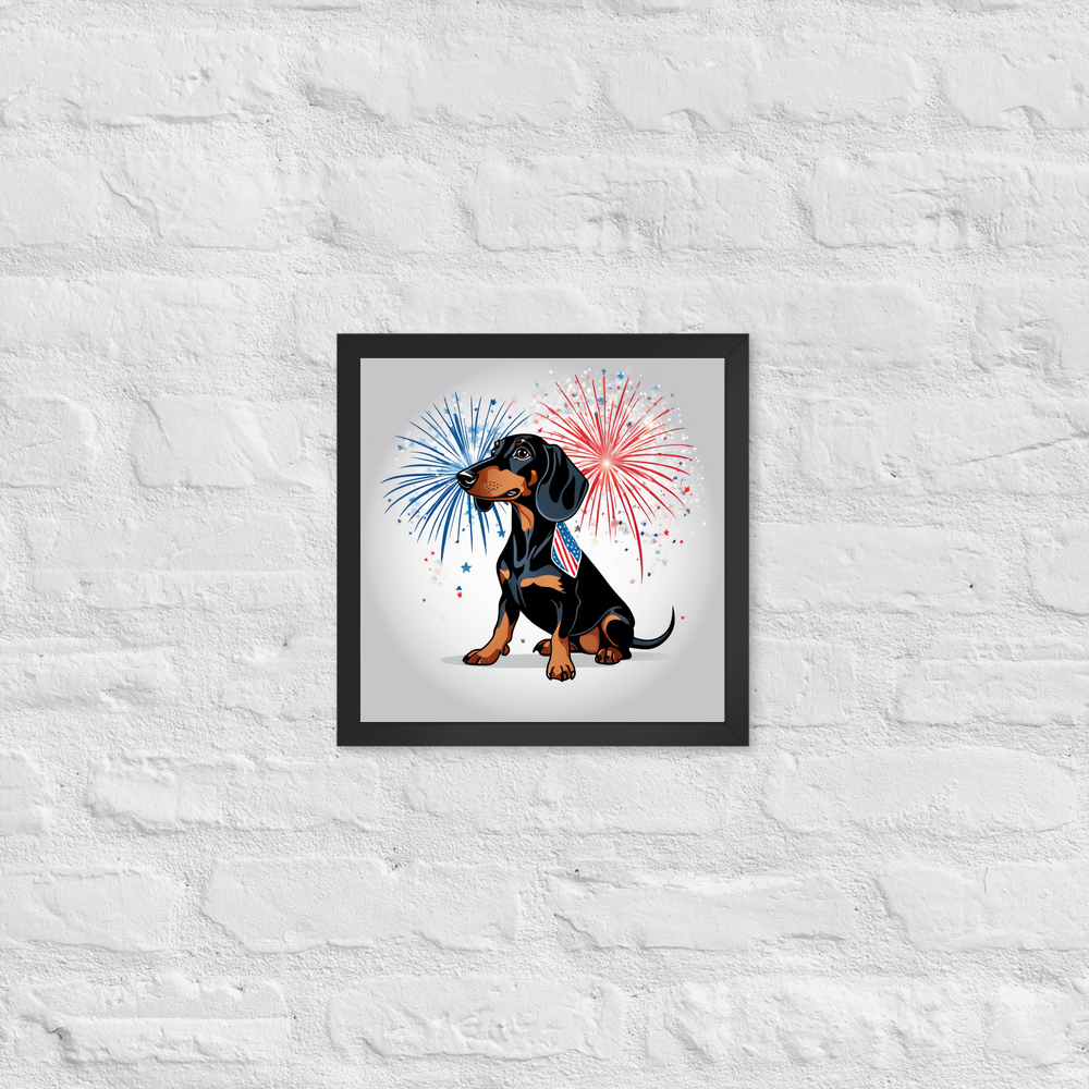 PugMug Custom Black Dachshund Framed Print