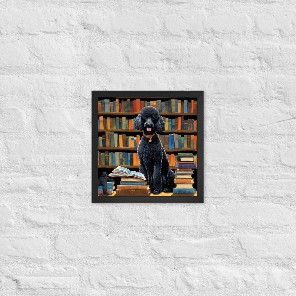 PugMug Custom Black Poodle Framed Print