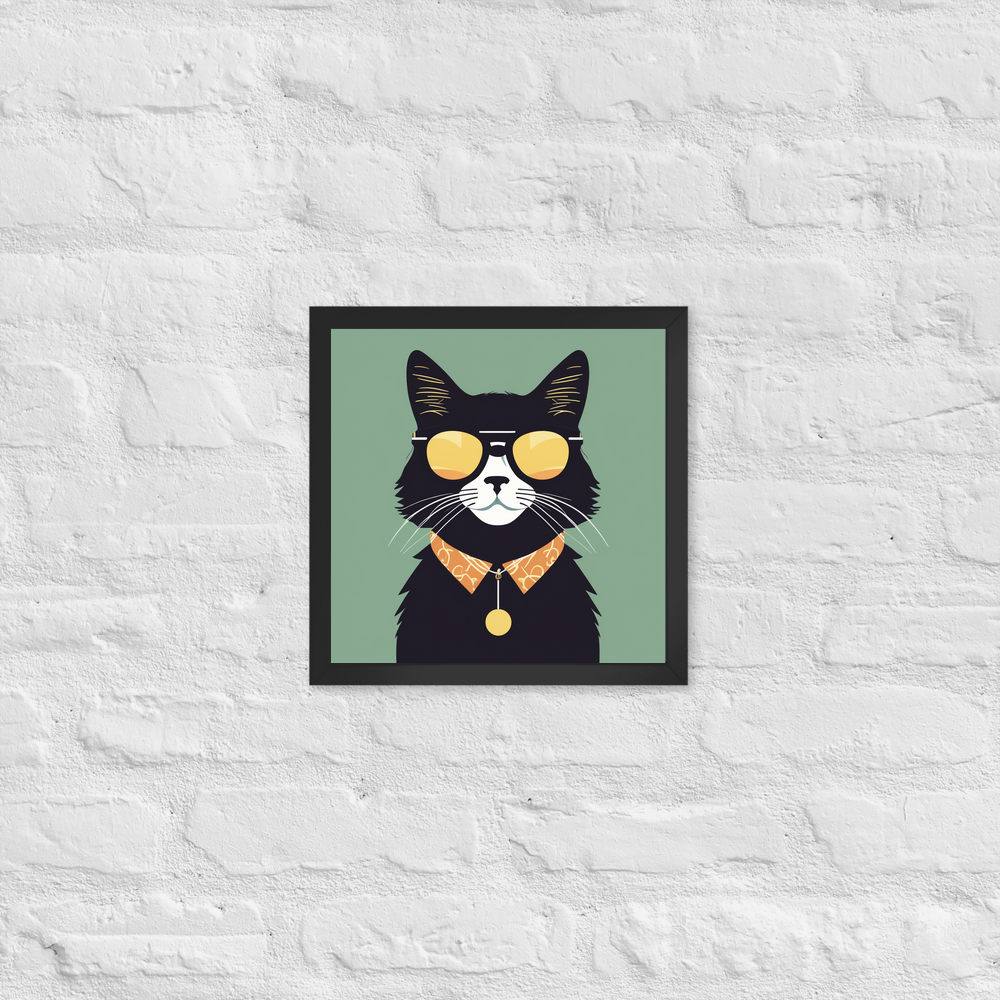 PugMug Custom Black Ragdoll Cat Framed Print