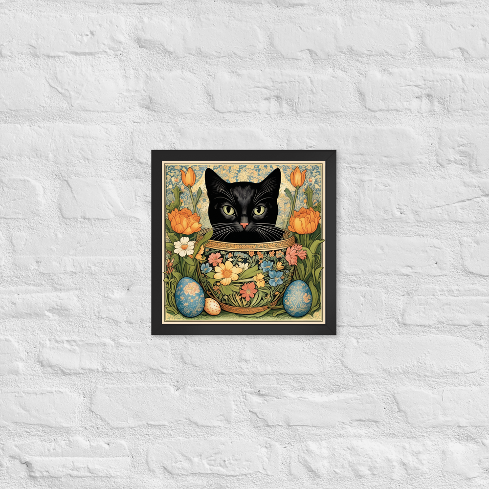 PugMug Custom Black Exotic Cat Framed Print