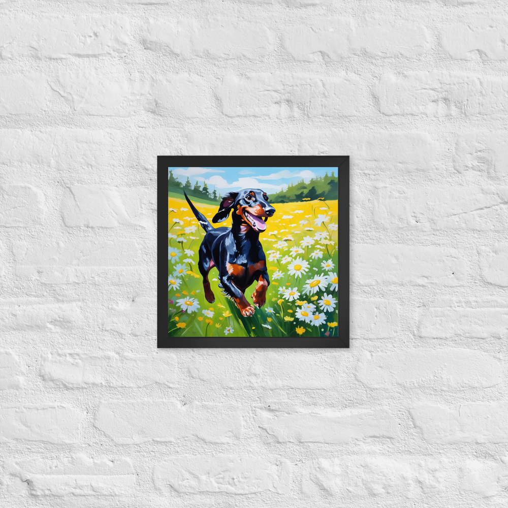PugMug Custom Black Dachshund Framed Print