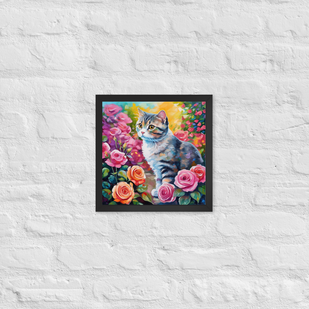 PugMug Custom Tabby Scottish Fold Cat Framed Print