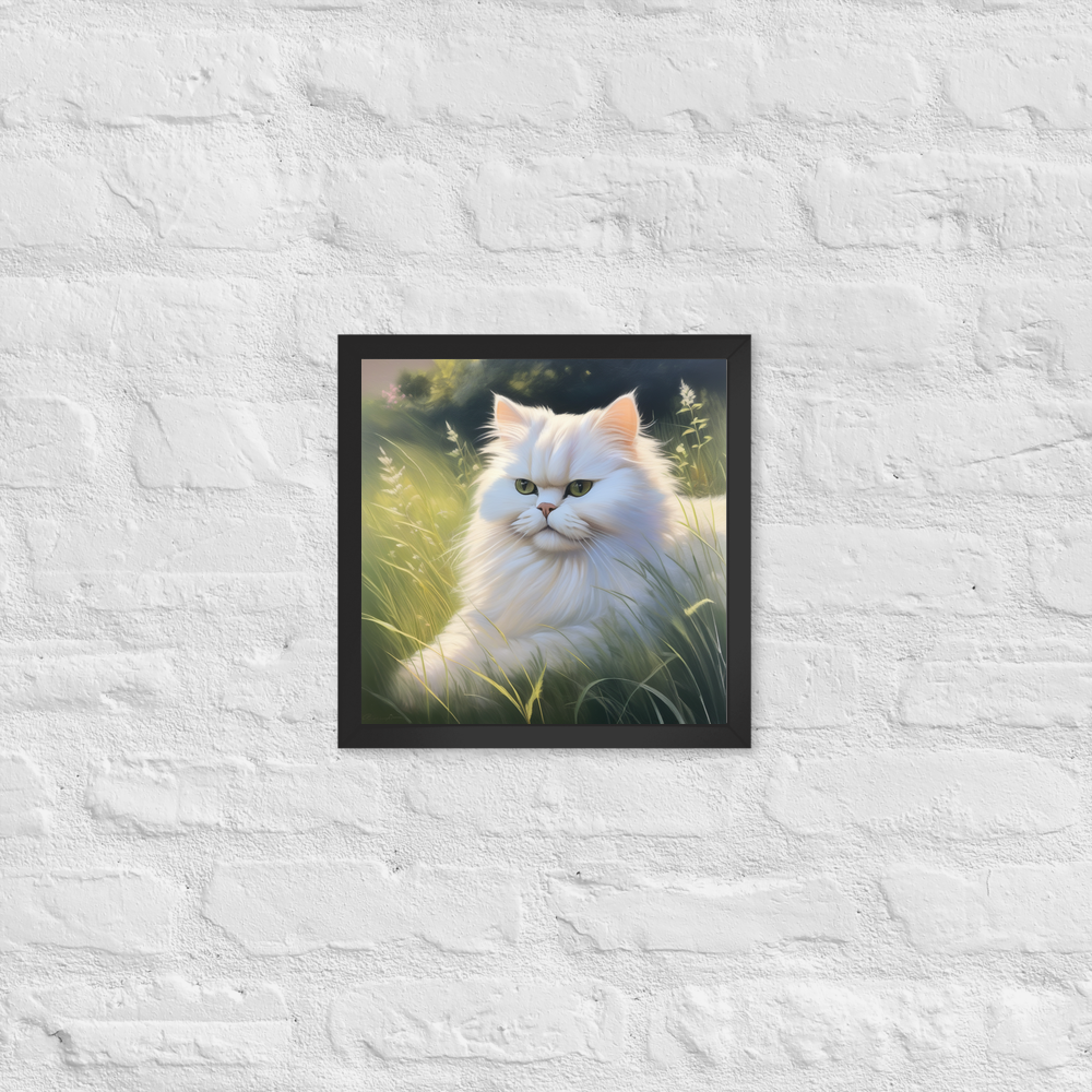 PugMug Custom White Persian Cat Framed Print