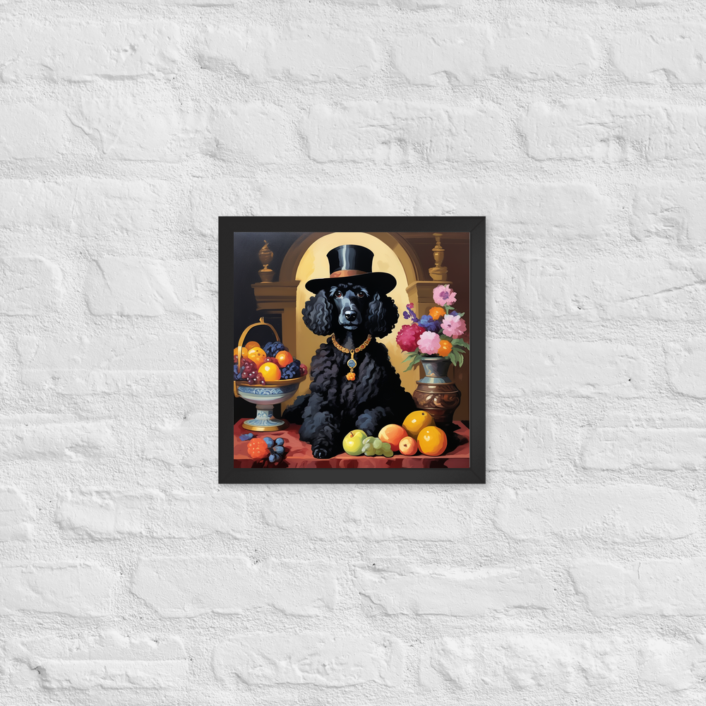 PugMug Custom Black Poodle Framed Print