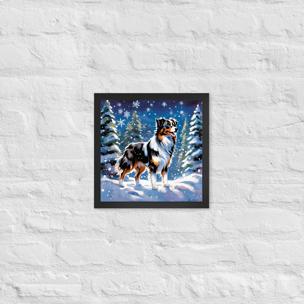 PugMug Custom Australian Shepherd Dog Framed Print