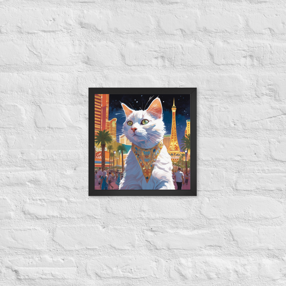 PugMug Custom White Companion Cat Framed Print