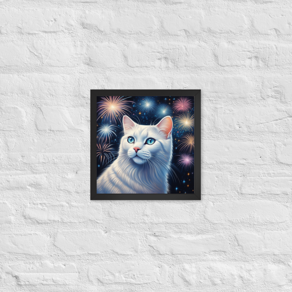 PugMug Custom White Exotic Cat Framed Print