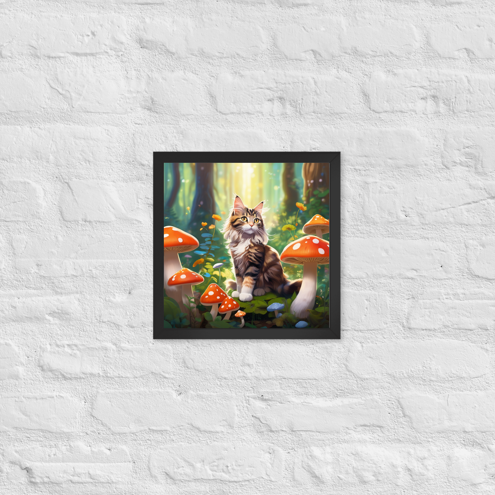 PugMug Custom Tabby Maine Coon Cat Framed Print