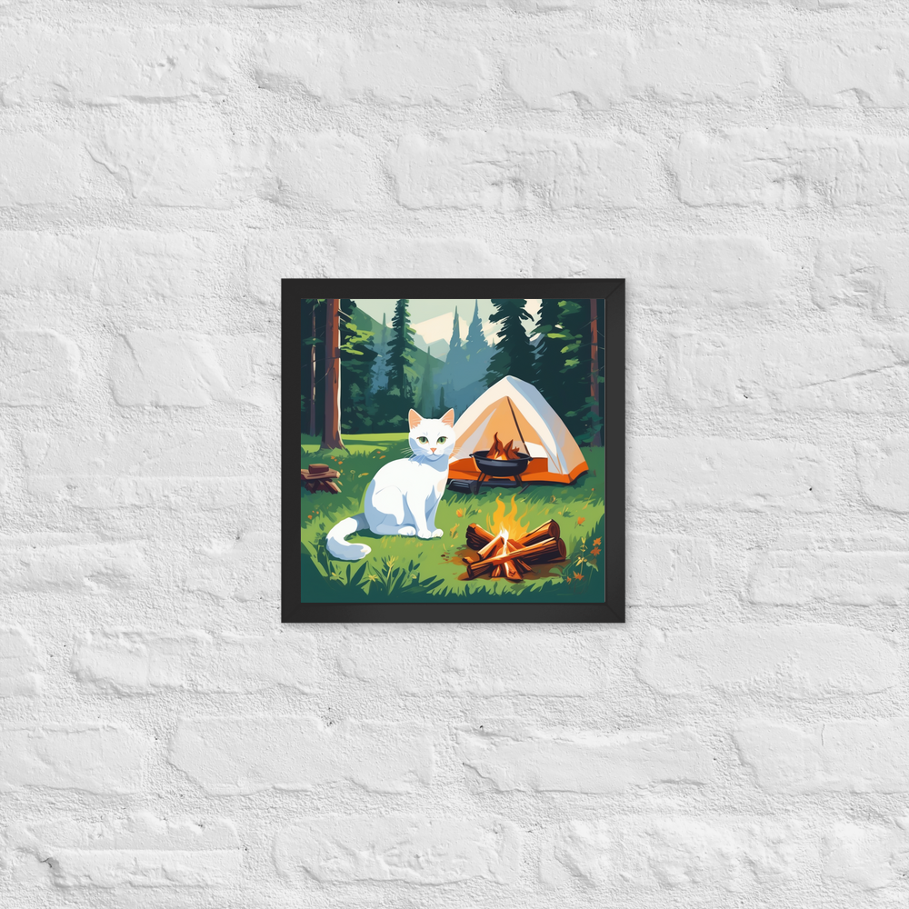 PugMug Custom White Companion Cat Framed Print