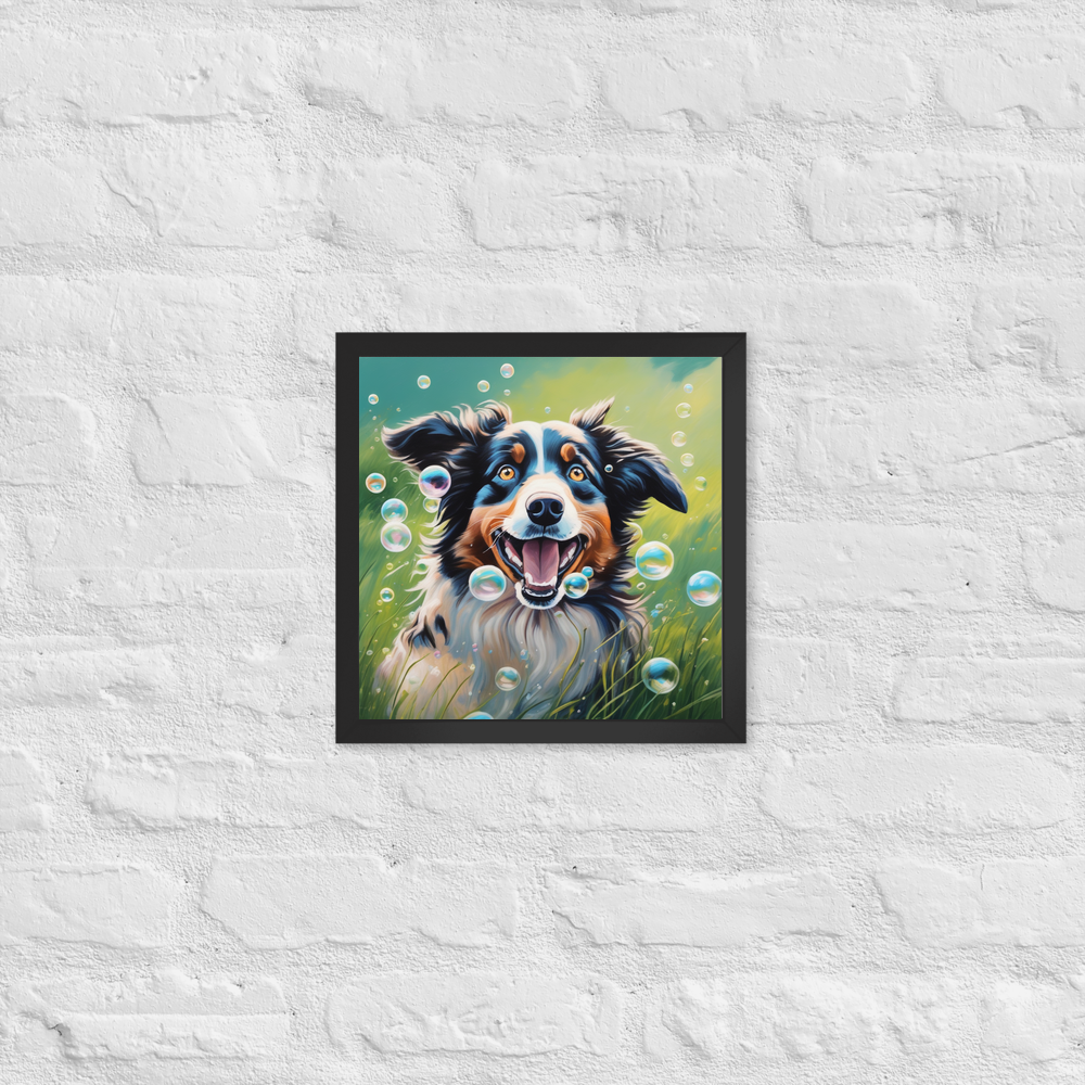 PugMug Custom Australian Shepherd Dog Framed Print