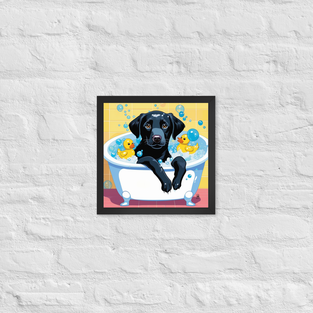 PugMug Custom Black Labrador Retriever Framed Print